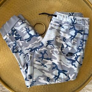 Nike Boys' Blue Camo Tech Fleece Joggers